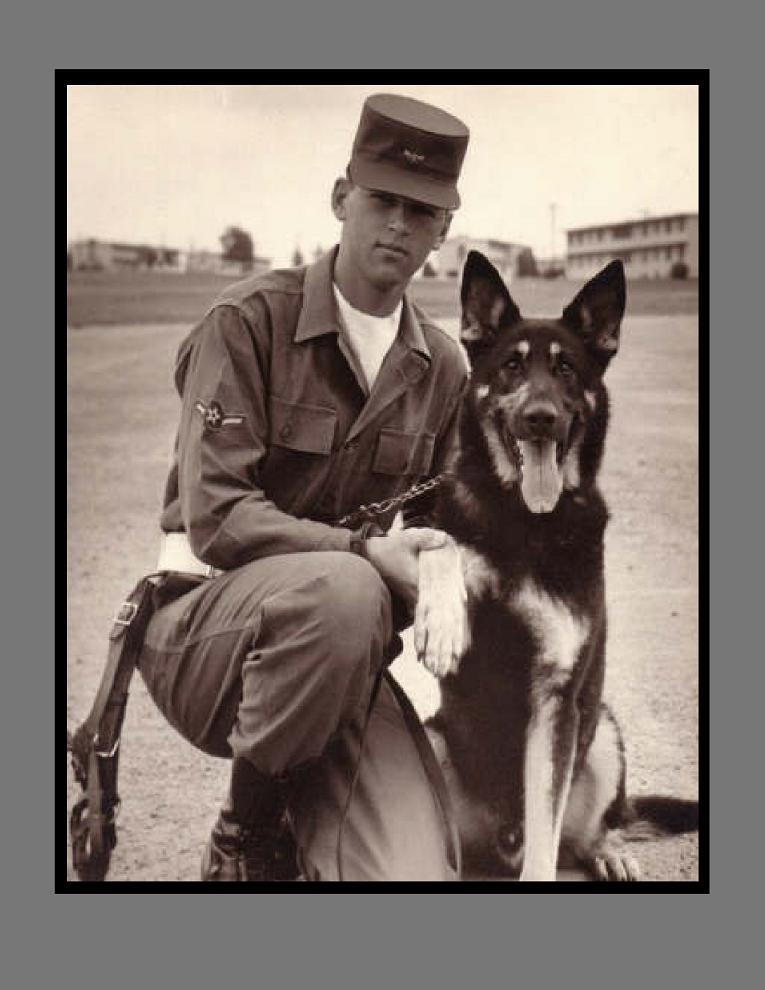 This is A3C Bob Gantz very first K9 photo: Lackland AFB Dog School Graduation 1964