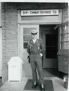 Tom Fitch in front of the 814th CDS barracks in 1962