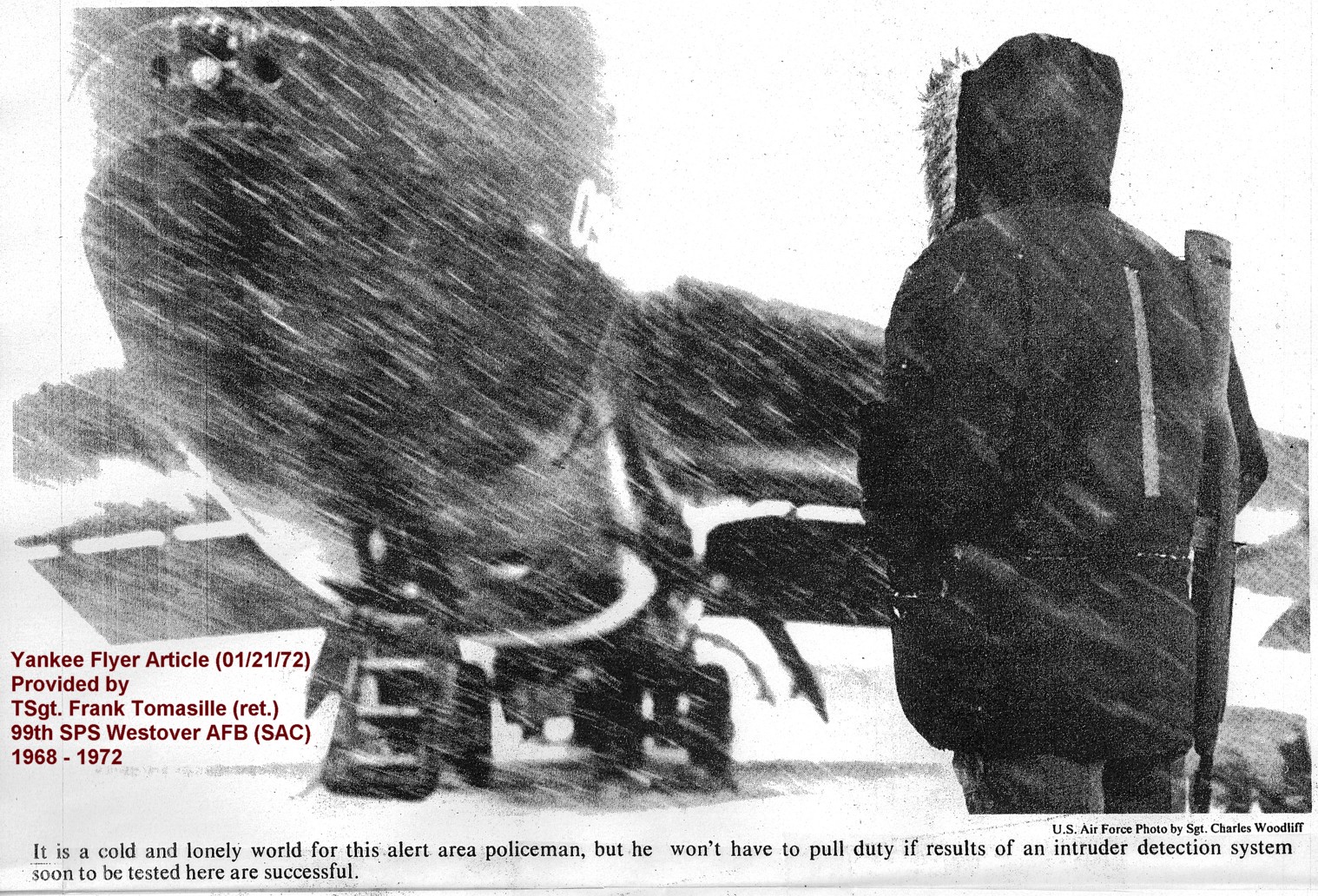 January 21, 1972. 99th SPS Airman on the Ramp at Westover.