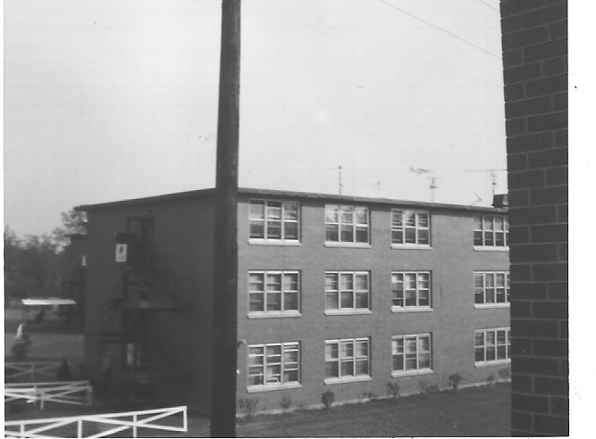 The new brick barracks for the 814th as they looked in 1965. Five years after they were built. They replaced the wooden WWII barracks known as Splinter Village